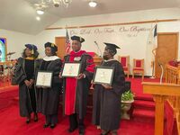 On Sunday, July 10, 2022 Agape Institute of Theology held a Special Recognition Ceremony at New Zion Baptist Church, where Rev. Harmon Graham is Pastor.
Dr. Ann Jackson, Chancellor of Agape Institute of Theology, presented Doctorate Degrees to City of Florence Mayor Dr. Teresa Myers-Ervin, Dr. Della McBride and Rev. Dr. Terry Law, Sr.
Mayor Myers-Ervin was presented with The Degree of Honorary Doctorate Of Humanities. Minister Buquilla Ervin Cannon was presiding.