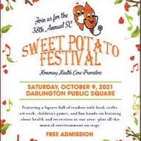 38th Annual South Carolina Sweet Potato Festival on October 9th
 The longest running festival in Darlington County, the 38th annual S.C. Sweet Potato Festival will return in full swing Saturday, October 9, from 9:00 a.m. to 4:00 p.m. “on the Square” in historic downtown Darlington, S.C. 
Vendors from all over the Southeast will be on hand with crafts, exhibits and more, while others will offer baked goods, fair-style snacks, and of course, sweet potato pies. Family fun for all ages, kids will enjoy face painting, puppet shows, interactional learning centers, and other exciting games and rides.