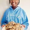 Paris Brown, 13, uses brown butter to make her chocolate chip cookies.