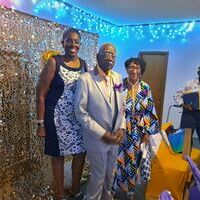 Families and friends gather to celebrate the 95th birthday of Mr. Theodore Brown, Sr.
Pictured; honoree Theodore Brown, Sr., wife Albertine Brown, and daughter in-law Judy Brown.