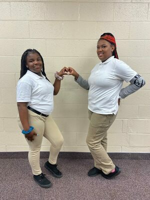 Jamya (L) and Jakiyah (R), the first two girls enrolled at Pace Florence! Girls who have participated in Pace programs improved their skills and ability to make healthy decisions and reduced harmful habits to their health, wellness and safety.  Photo Credit: courtesy of Pace Center for Girls.