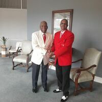 Brother Polemarch Kevin N.Brown congratulates his Brother and Fraternity Brother  Gene Thompson, Sr. on his 50th Year in the Kappa Alpha Psi Fraternity, Inc.
Brother Gene Thompson, Sr. was presented his 50th year membership blazer in  January 2021. Brother Thompson has been in the Bond since 1970. He is still actively coaching and teaching at Virginia State University in Petersburg,Va.
"My Brother and Fraternity Brother is the epitome and embodiment of achievment in which he has accomplished in Athletics and Coaching and Teaching. I was blessed as an aspirant to have him, and my other mentors who inspired me to become a Member of the Bond," states Polemarch Kevin N Brown.