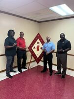 Past Polemarch Kevin N. Brown of the Hartsville Alumni Chapter of Kappa Alpha Psi Fraternity, Inc., shown extreme left with members and Officers of the Mobile Alumni Chapter of Kappa Alpha Psi Fraternity, Inc., in Mobile, Alabama on August 8, 2022.
"The Mobile Alumni Chapter of Kappa Alpha Psi Fraternity, Inc., extended great Kappa hospitality," said Past Polemarch Kevin N. Brown.