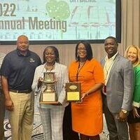 The City of Florence received state-wide recognition Saturday, July 16, 2022, at the Municipal Association of South Carolina (MASC) Annual Meeting. Mayor Teresa Myers Ervin accepted the Joseph P. Riley, Jr. Award for Economic Development on behalf of the city.
The City of Florence was selected in the economic development category for the Food, Artisan, and Warehouse District.